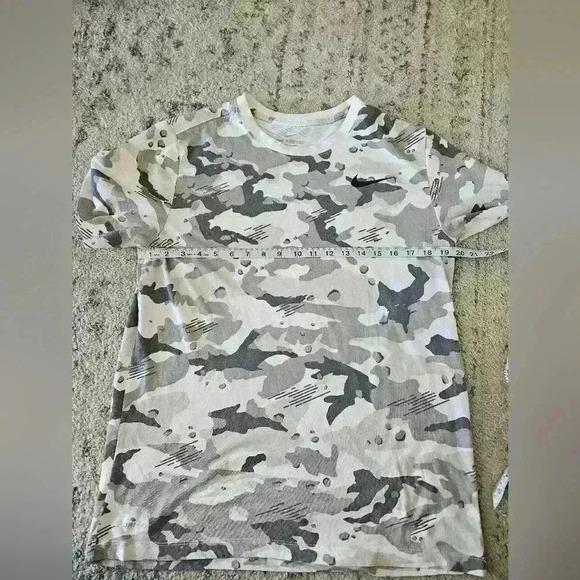 Nike Mens Gray Camo Print Crew Neck Tee L - Picture 9 of 10